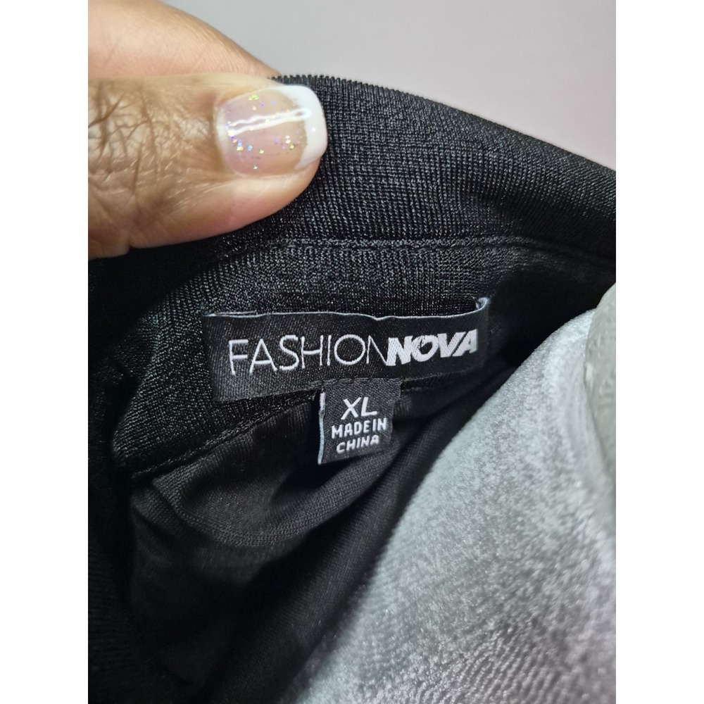 Fashion Nova Ruched Maxi Dress Sz XL Black Short Sleeve Button-Down Whimsigoth - Picture 6 of 6